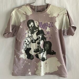 Bratz Dolls T-Shirt, Lavender w/ Bleached Design Short Sleeves, size XS